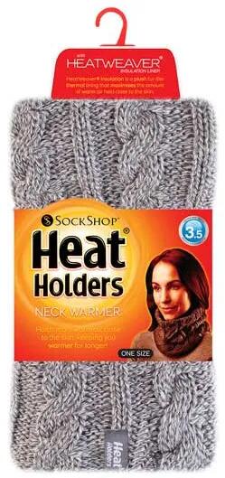 Damski zimowy komin na szyję jasnoszary - Heatweaver, One Size