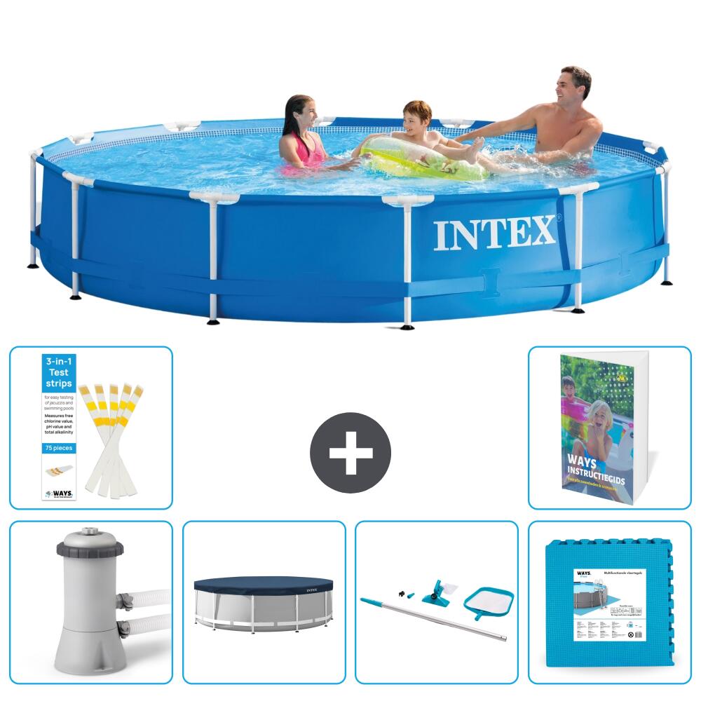INTEX Basen ze stelażem Okrągły - 366x76 cm - 7-częściowy S295