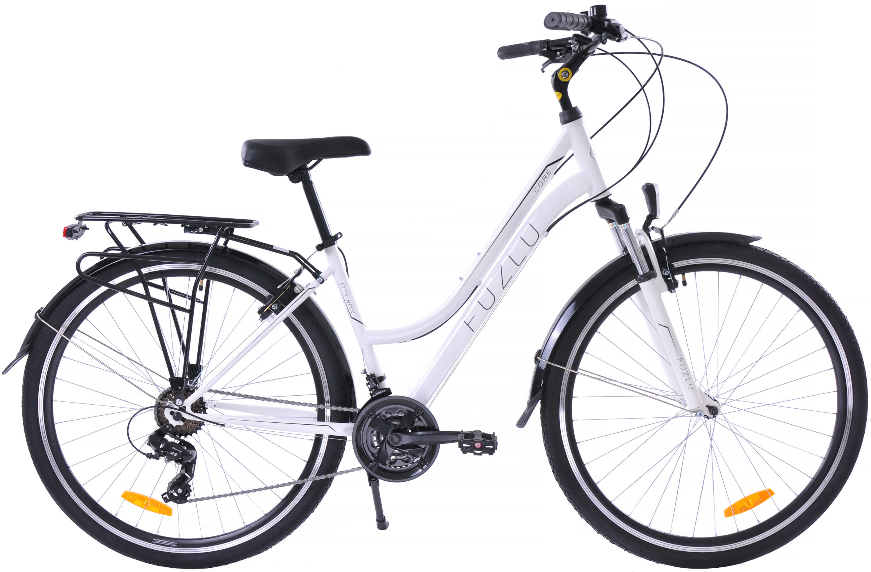 Rower trekkingowy 28 Fuzlu Core Lady amor. 18 biały/czarny/czarny połysk