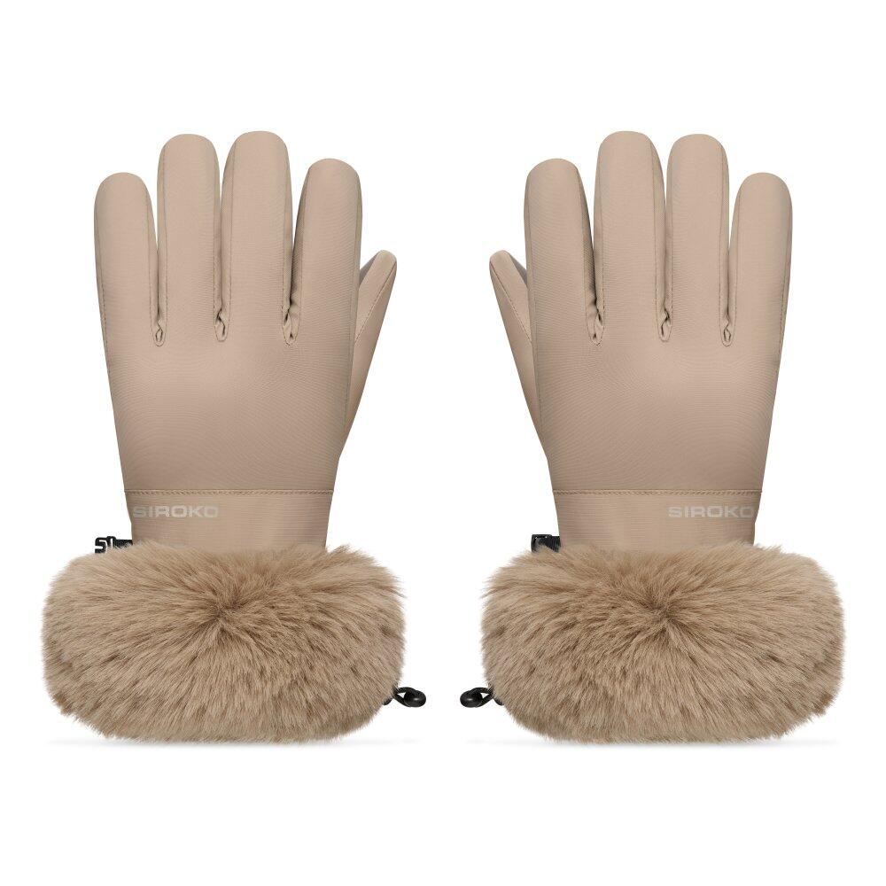 Rękawice narciarskie retro Siroko Langlauf Camel