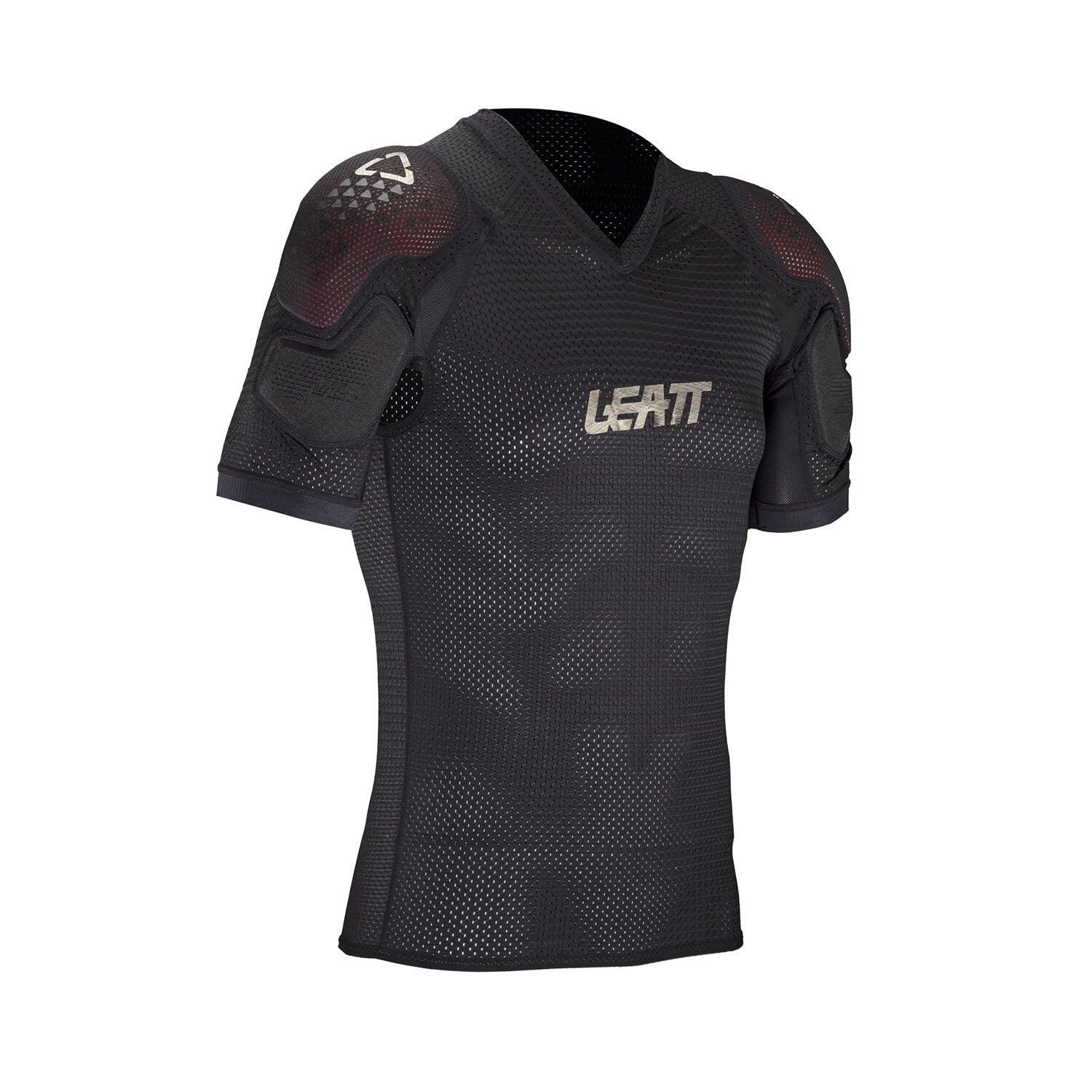 Koszulka rowerowa z ochraniaczami męska Leatt 3DF AirFit Lite Evo Sholder black
