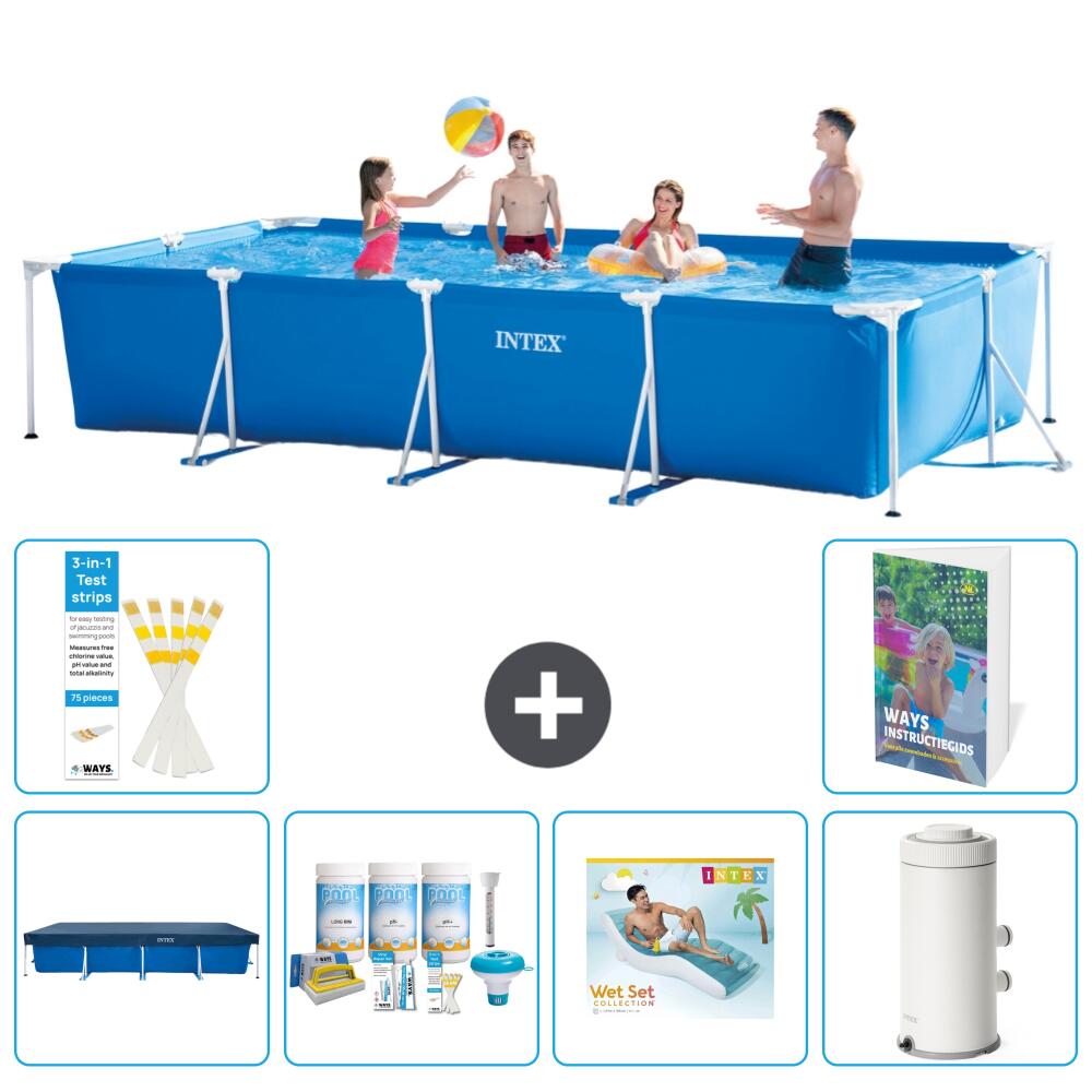 INTEX Basen ze stelażem Prostokątny - 450x220x84 cm - 7-częściowy S161