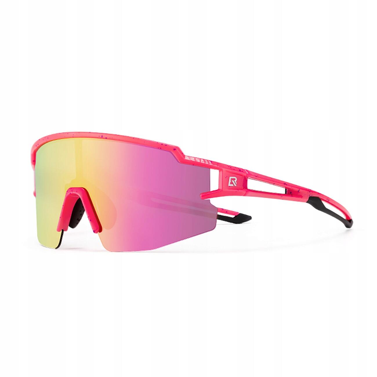 okulary dziecięce rockbros polaryzacyjne uv400, różowe