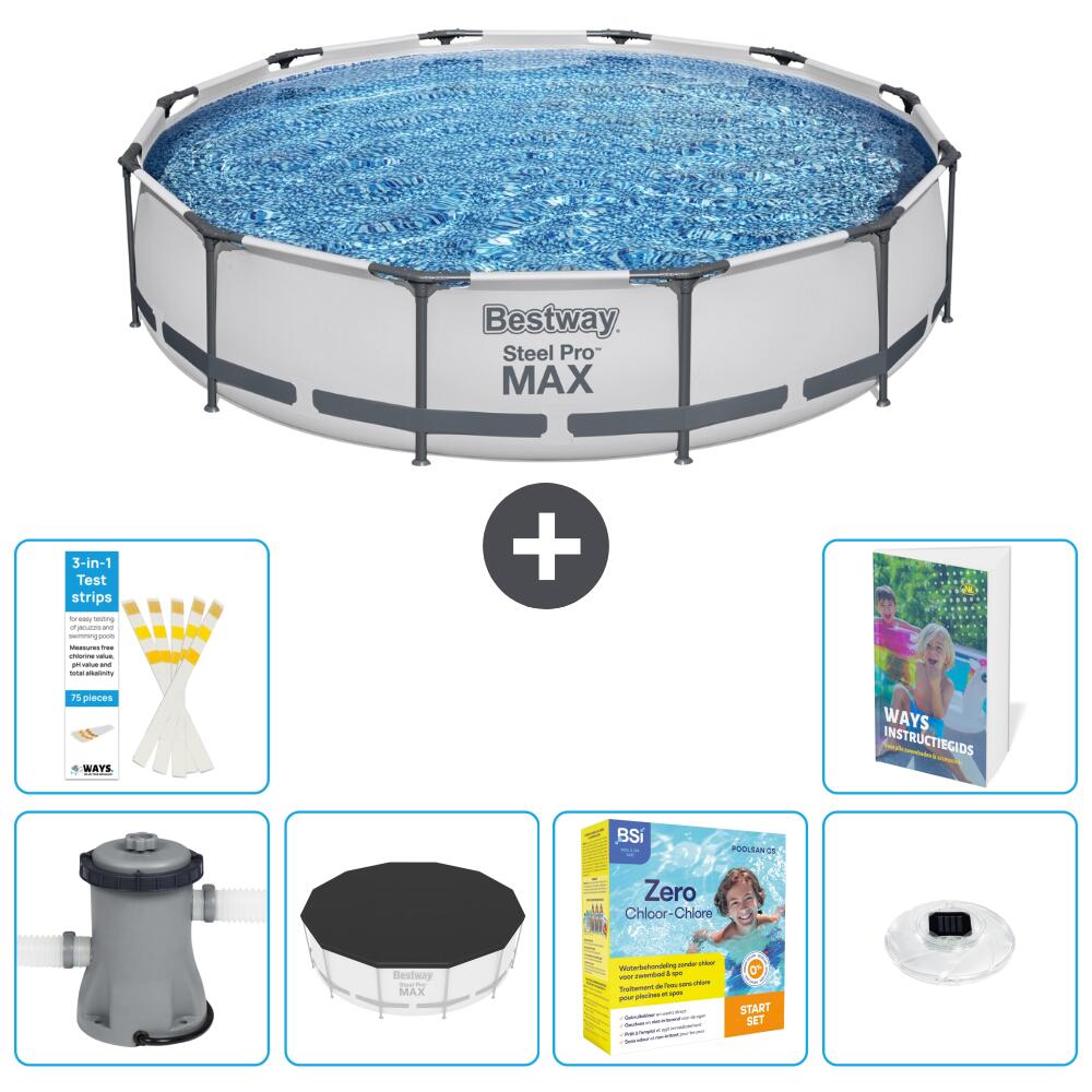 BESTWAY Basen Steel Pro MAX Okrągły - 366x76 cm - 7-częściowy S178