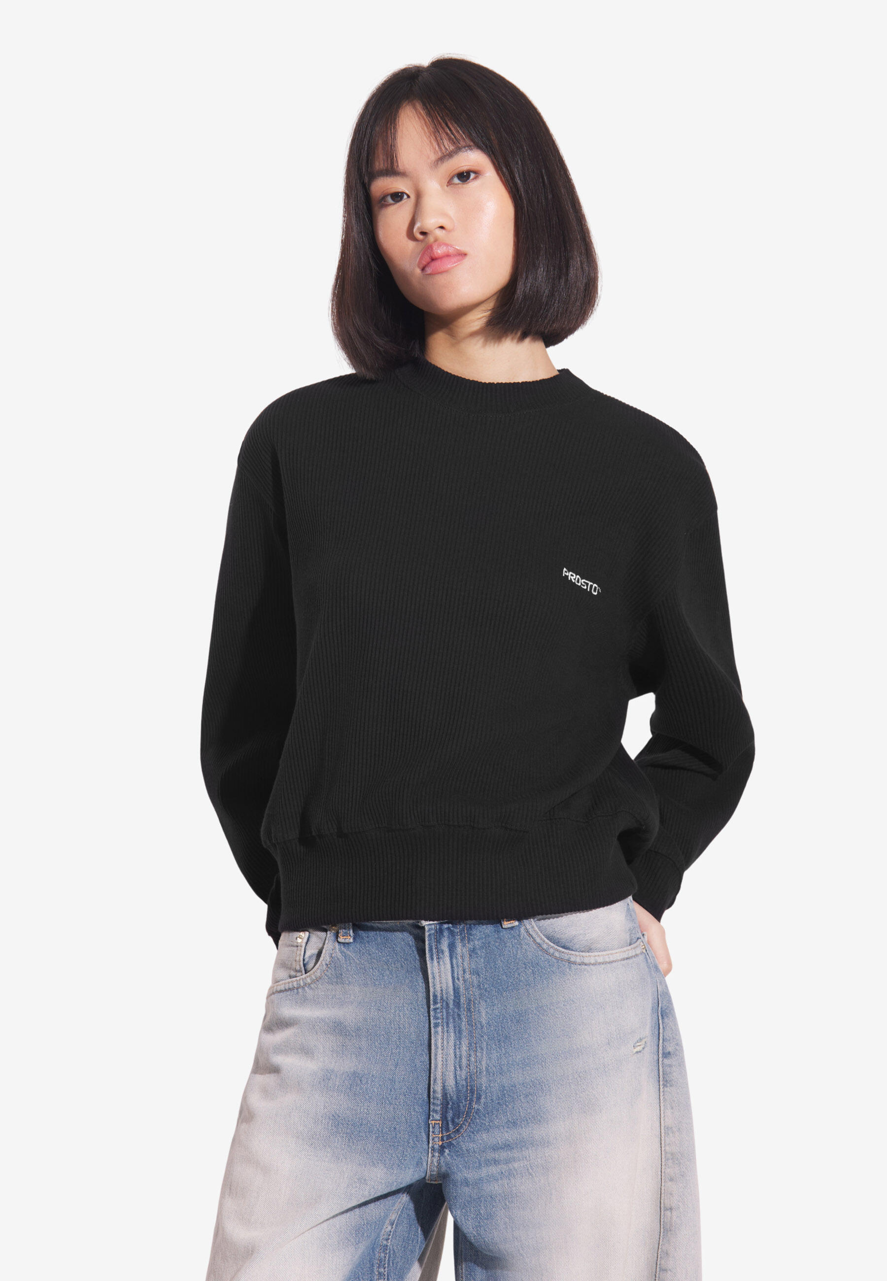 Bluza sportowa damska Prosto Ribbed bez kaptura