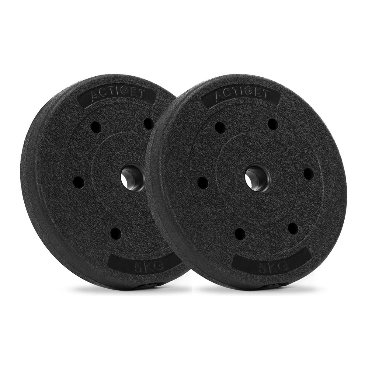 Obciążenia bitumiczne Actiget 2x5 kg talerze kompozytowe 29 mm do sztangi hantli