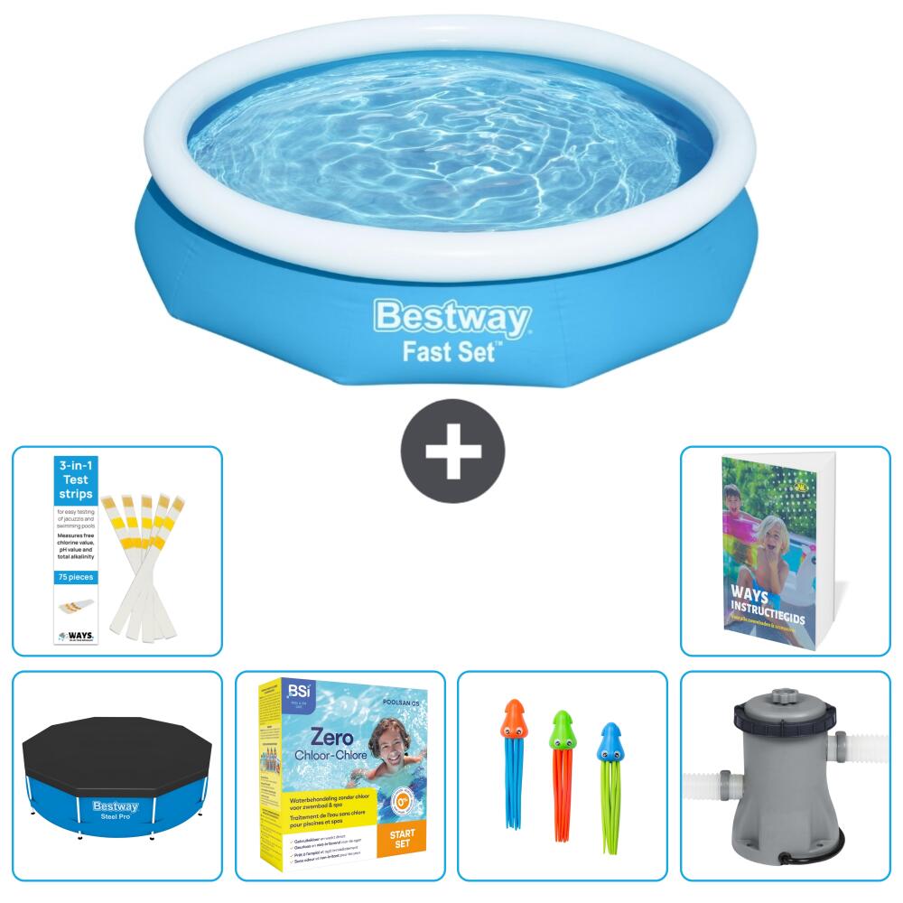 BESTWAY Basen Fast Set Okrągły - 305x66 cm - 7-częściowy S57