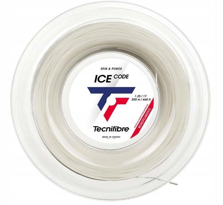 Naciąg tenisowy czarny Tecnifibre Ice Code (200 m) Szpula