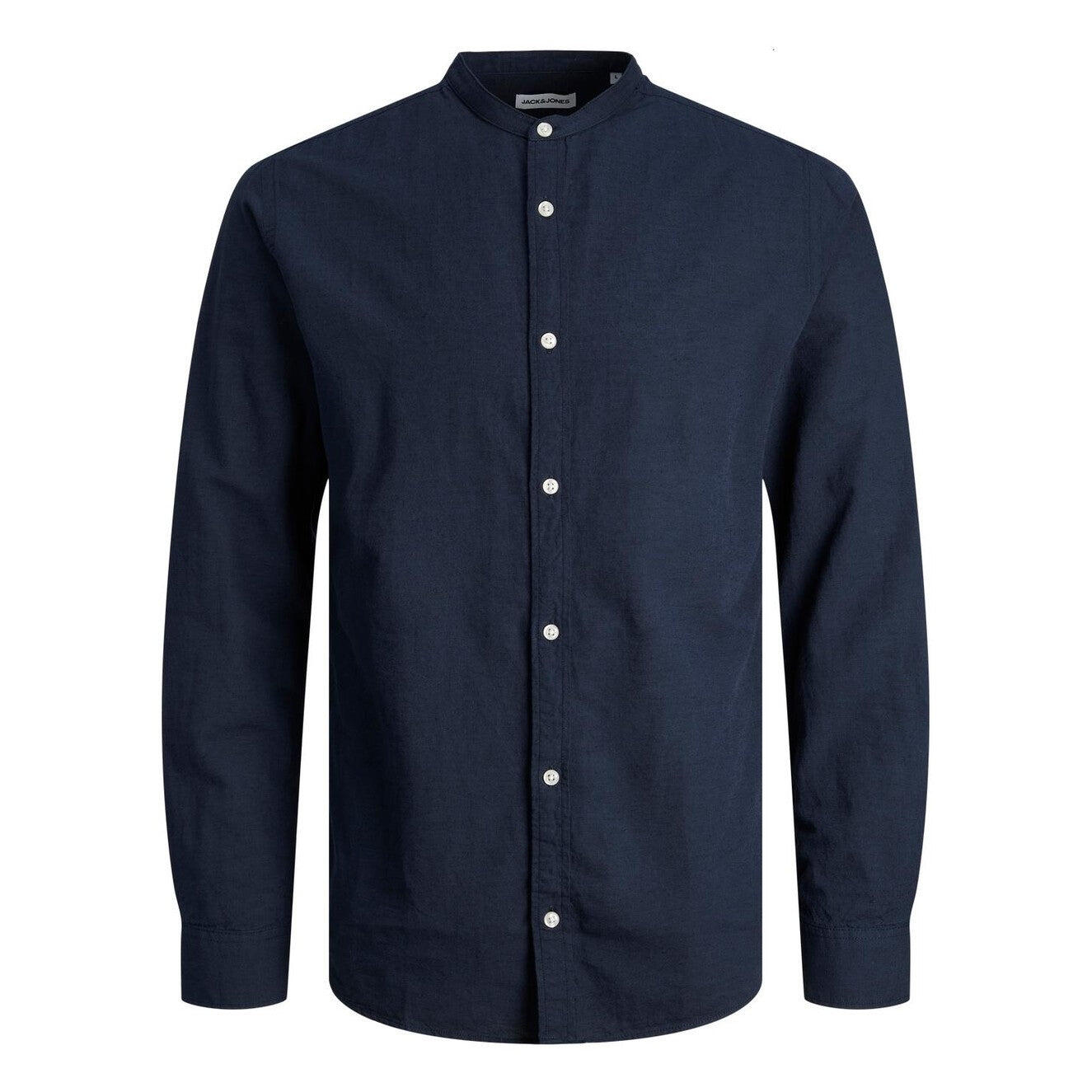 Koszula Jack & Jones letnia mieszanka lnu granatowa