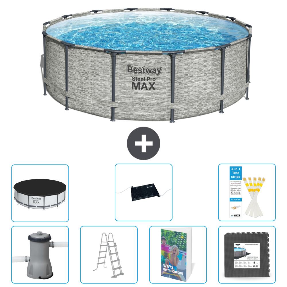 BESTWAY Basen Steel Pro MAX Okrągły - 427x122 cm - 8-częściowy S543