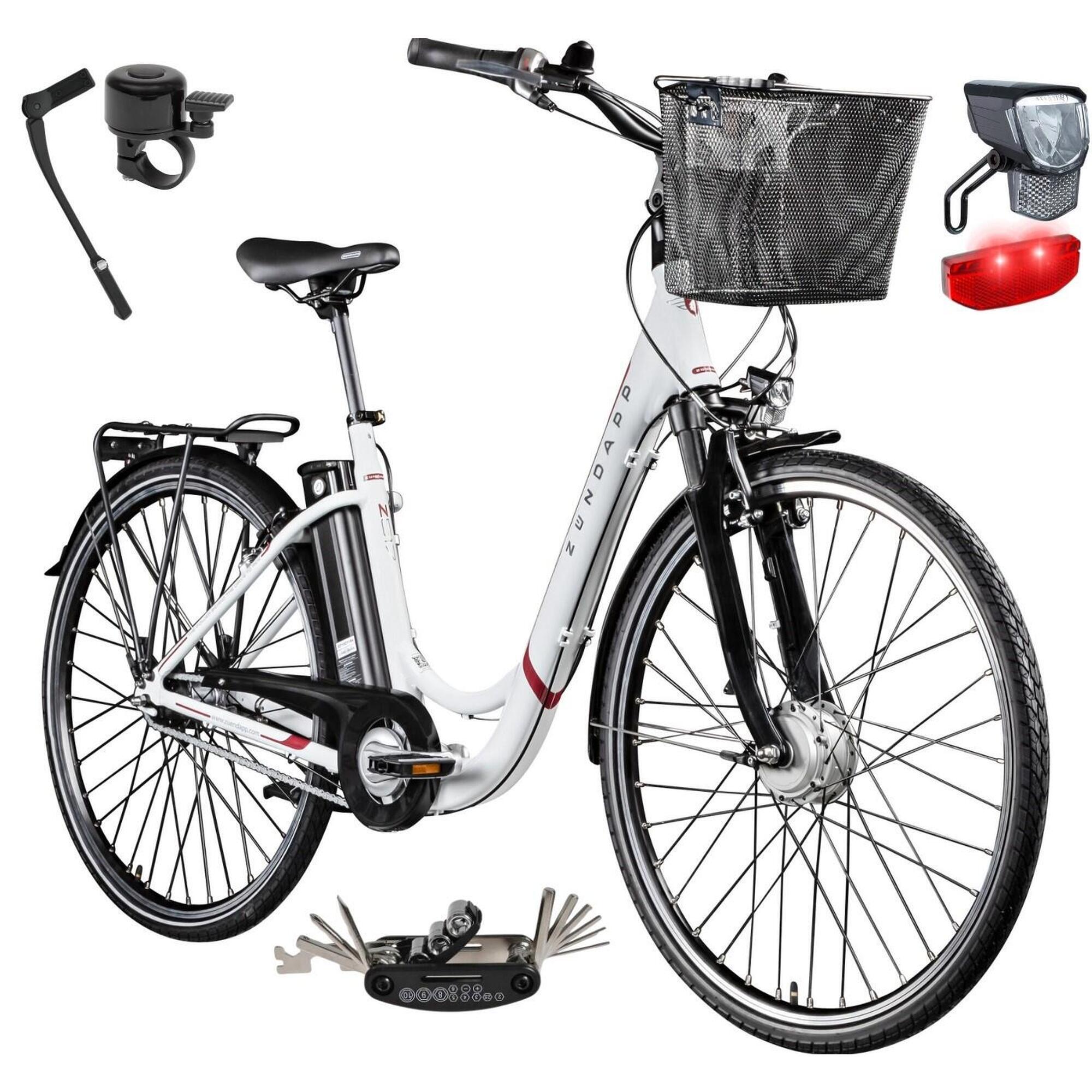 Rower Elektryczny Damski Miejski Koła 28 LCD SHIMANO Nexus 250 W Błotniki