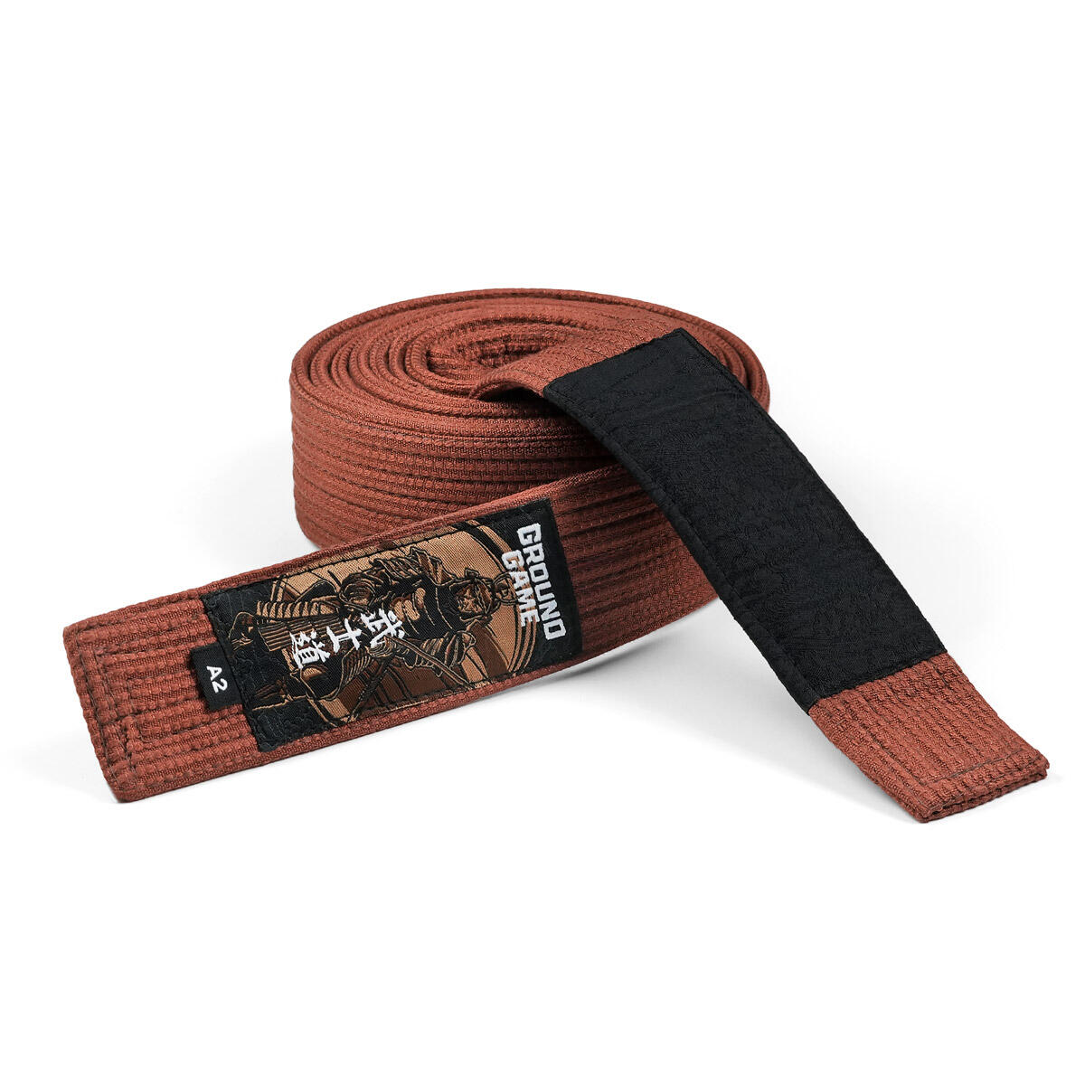 Pas premium do BJJ z panelem na belki Ground Game brązowy