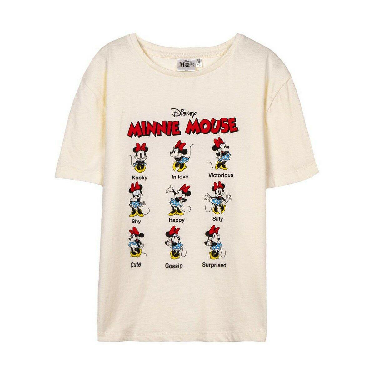 Koszulka z krótkim rękawem dla dzieci Minnie Mouse Beżowy
