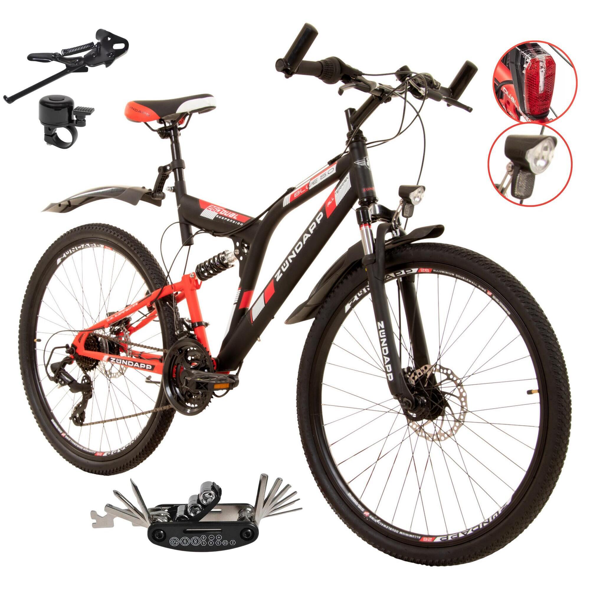 Rower Męski Górski 26 MTB Tarcze Damski Amortyzacja Oświetlenie Młodzieżowy