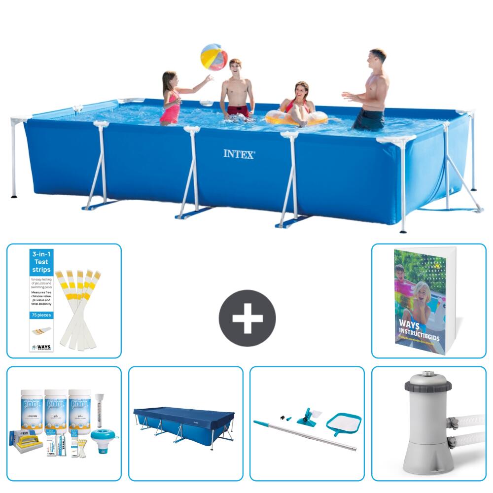 INTEX Basen ze stelażem Prostokątny - 450x220x84 cm - 7-częściowy S162