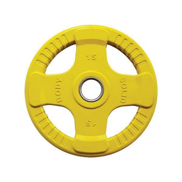 Olimpijskie talerze Body-Solid 4 uchwyty z kolorowej gumy 15 kg