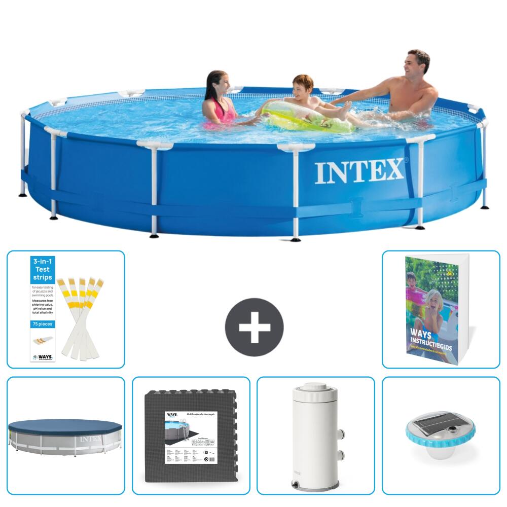 INTEX Basen ze stelażem Okrągły - 366x76 cm - 7-częściowy S138