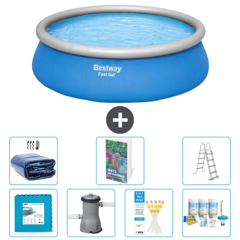 BESTWAY Basen Fast Set Okrągły - 457x122 cm - 8-częściowy S362