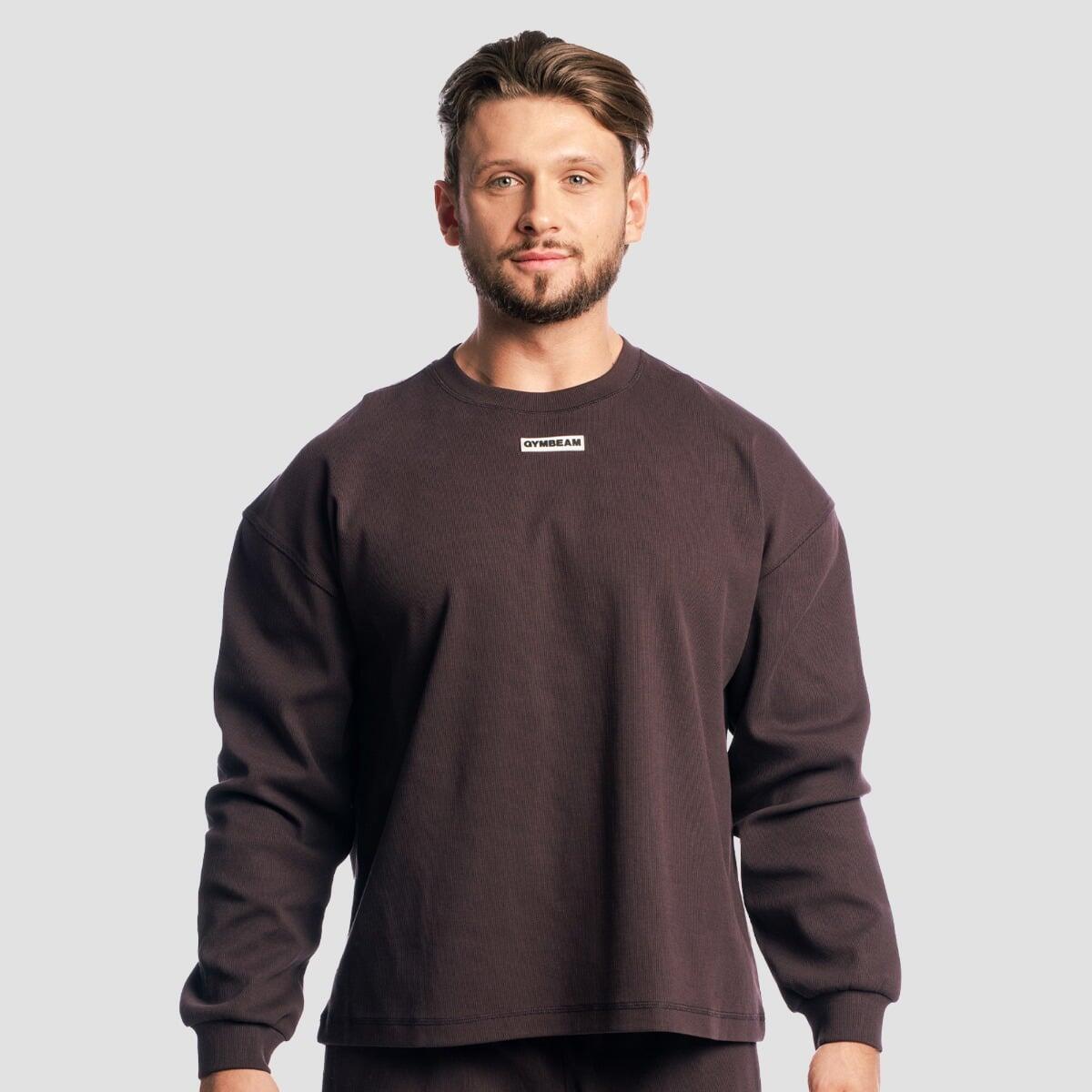 Bluza męska oversize bez kaptura brązowa Aura Tee