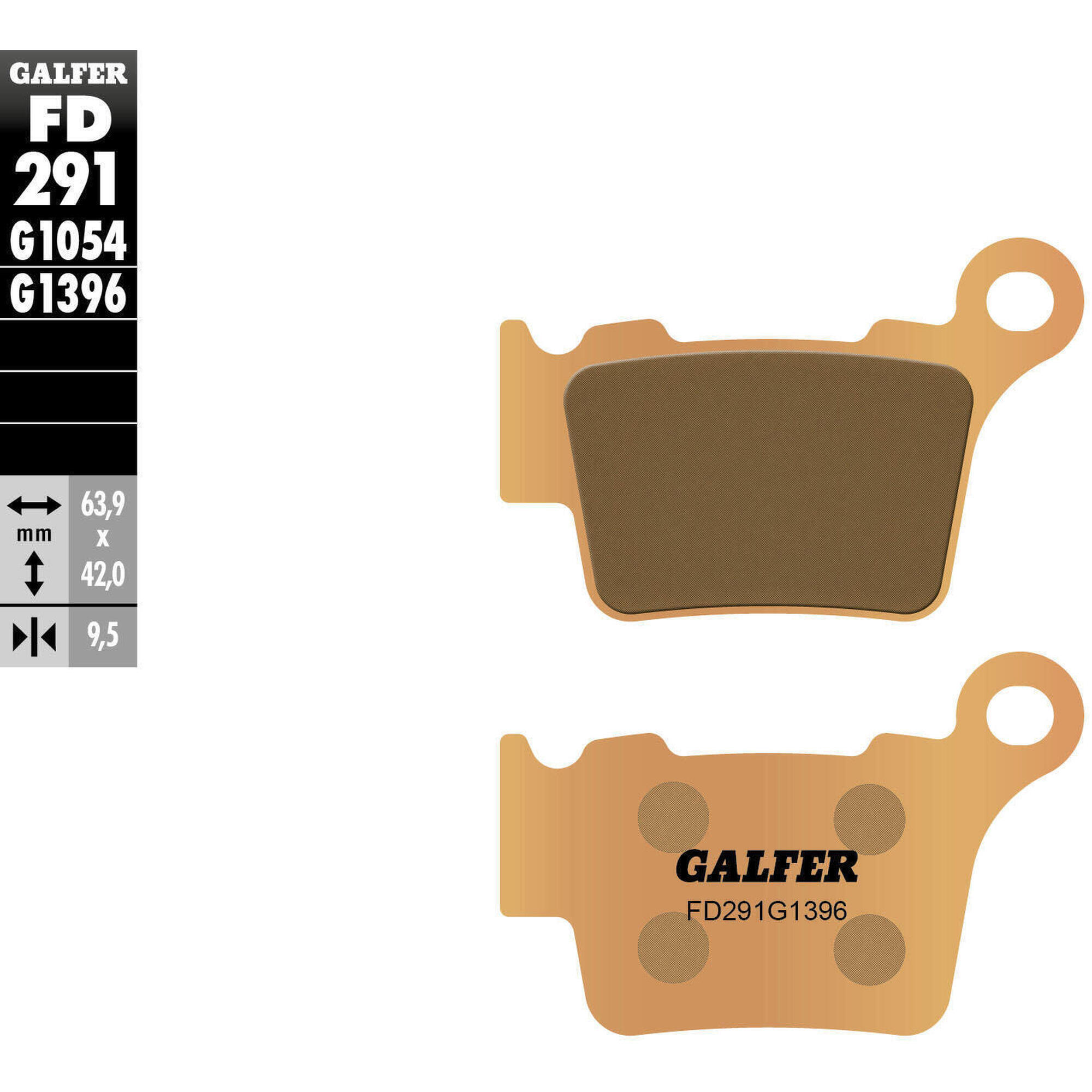 GALFER FD291 klocki hamulcowe z metalu spiekanego offroad 63 9 x 42 0 mm ECE R90