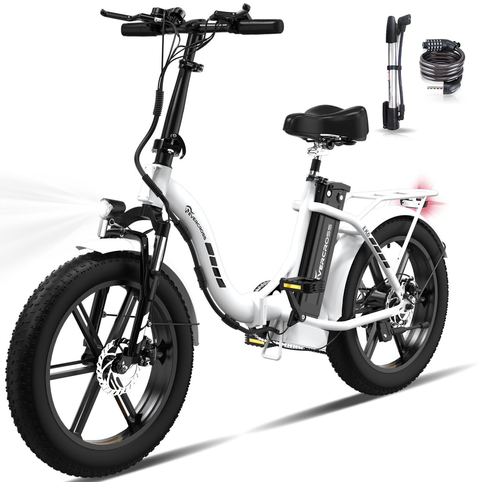 Składany rower elektryczny z grubymi oponami 20×4.0, bateria 13 Ah–EK6