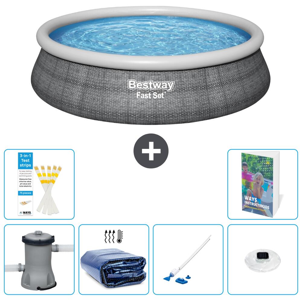 BESTWAY Basen Fast Set Okrągły - 457x84 cm - 7-częściowy S204