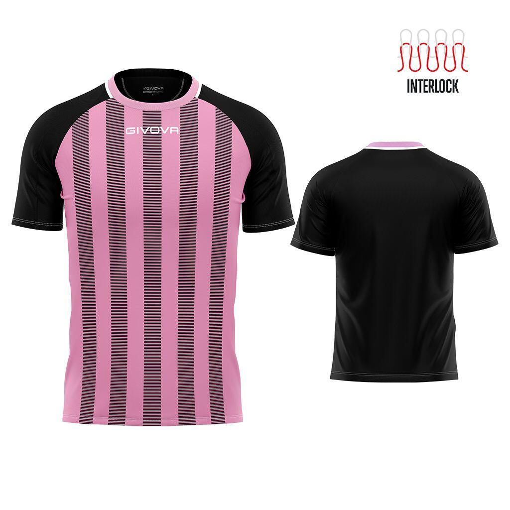 Koszulka sportowa Givova Rugby Różowo-czarna Różowa