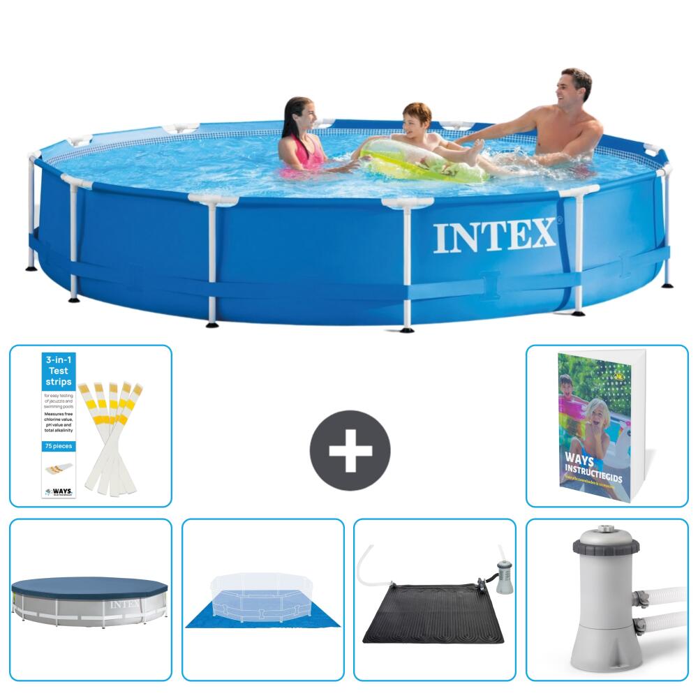 INTEX Basen ze stelażem Okrągły - 366x76 cm - 7-częściowy S40