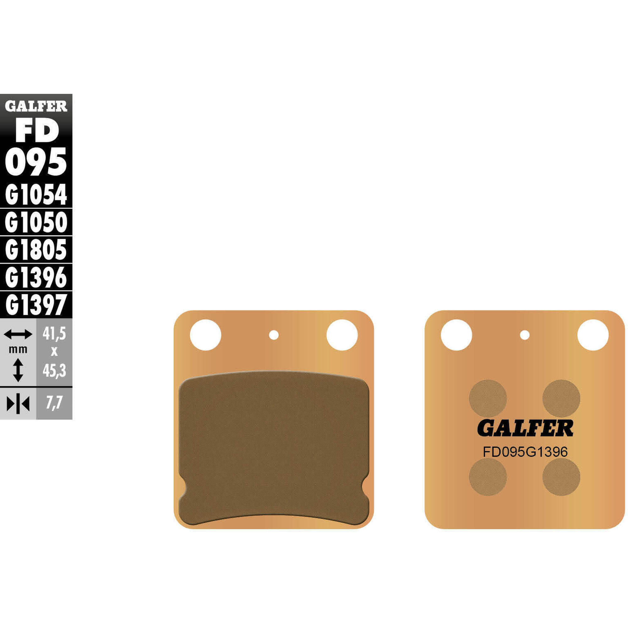GALFER FD095 klocki hamulcowe spiekane off-road 41 5×45 3 mm
