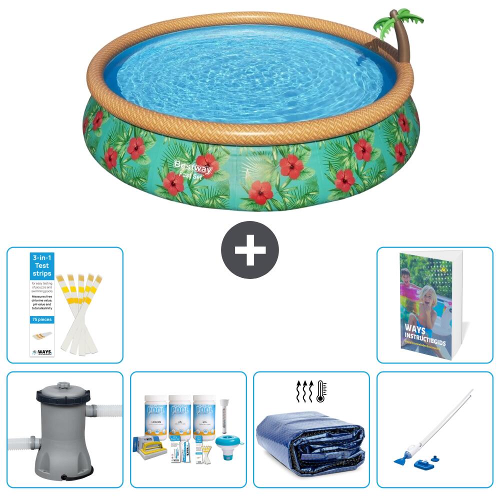 BESTWAY Basen Fast Set Okrągły - 457x84 cm - 7-częściowy S310