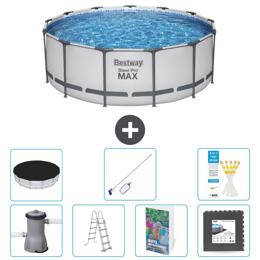 BESTWAY Basen Steel Pro MAX Okrągły - 427x84 cm - 8-częściowy S565