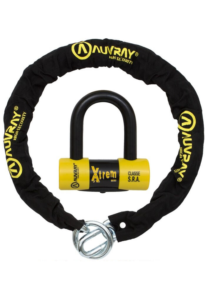 Zestaw łańcuch z ogniwem lasso z kłódką XTREM MINI - długość 120cm AUVRAY