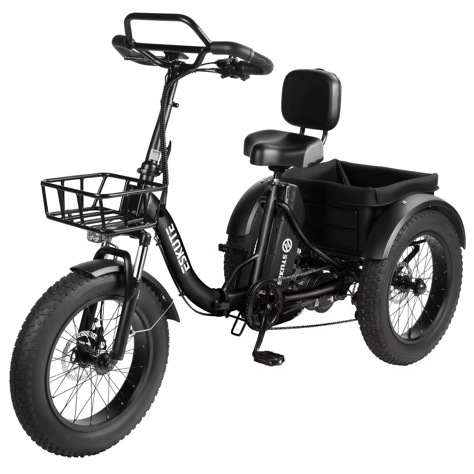 Trycykl elektryczny T302 Pro 20, silnik 250W, akumulator 48V 20,8Ah, 7-biegowy