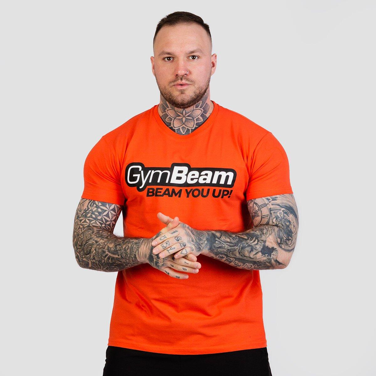 Koszulka męska fitness regular pomarańczowa Beam