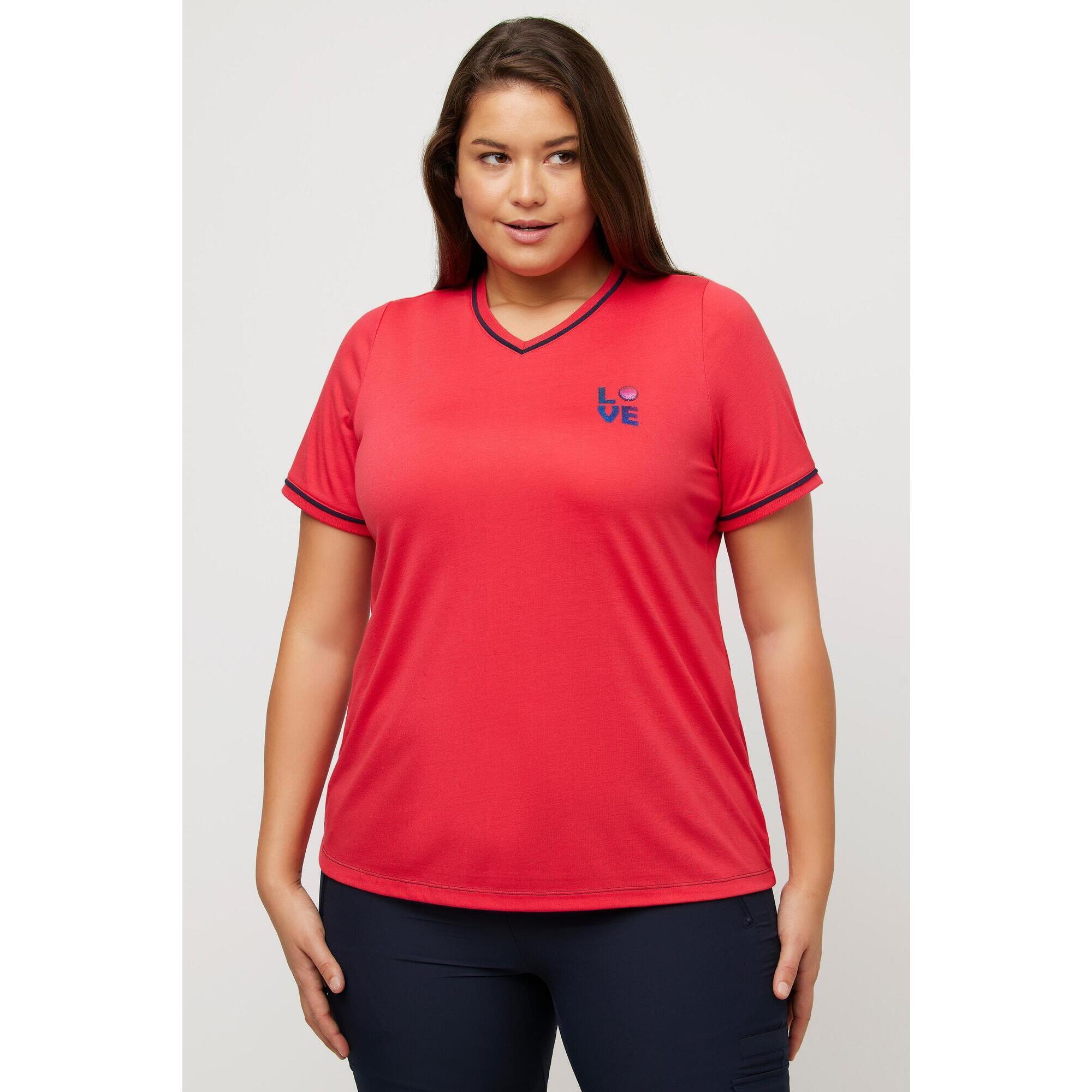 Damskie T-shirt LOVE dekolt w szpic krótki rękaw antybakteryjny