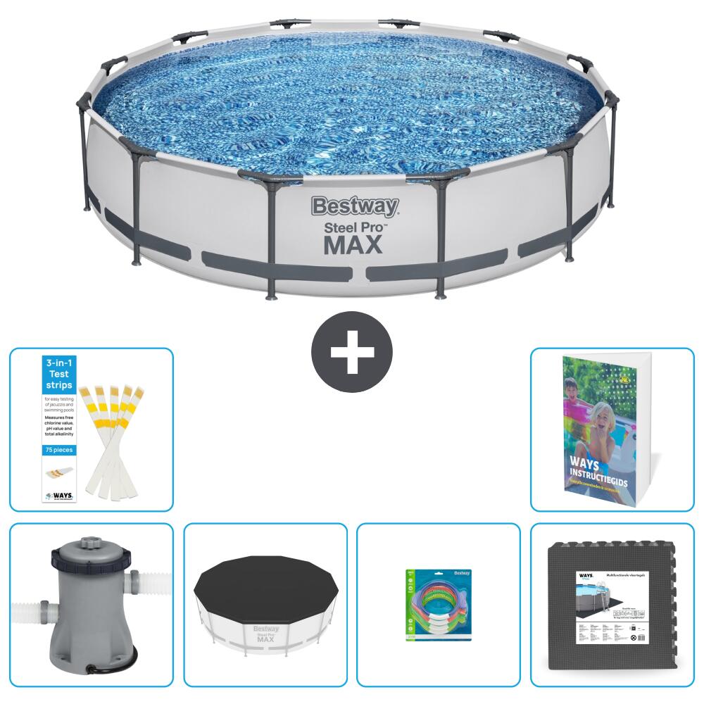 BESTWAY Basen Steel Pro MAX Okrągły - 366x76 cm - 7-częściowy S317