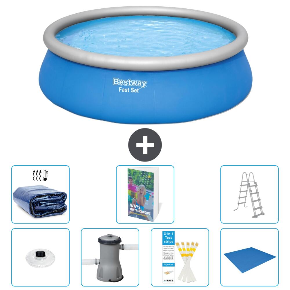 BESTWAY Basen Fast Set Okrągły - 457x122 cm - 8-częściowy S446