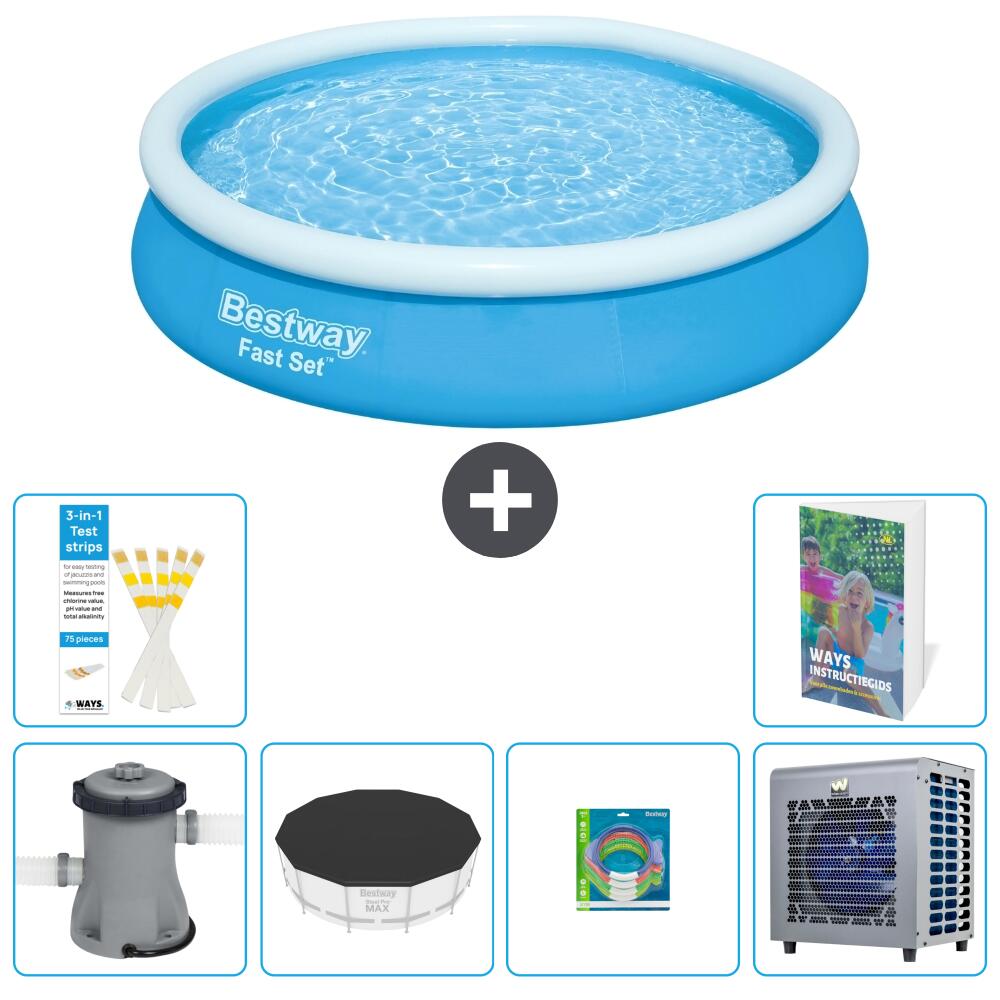 BESTWAY Basen Fast Set Okrągły - 366x76 cm - 7-częściowy S338
