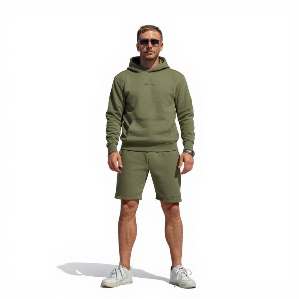 Szorty dresowe do noszenia w domu – khaki