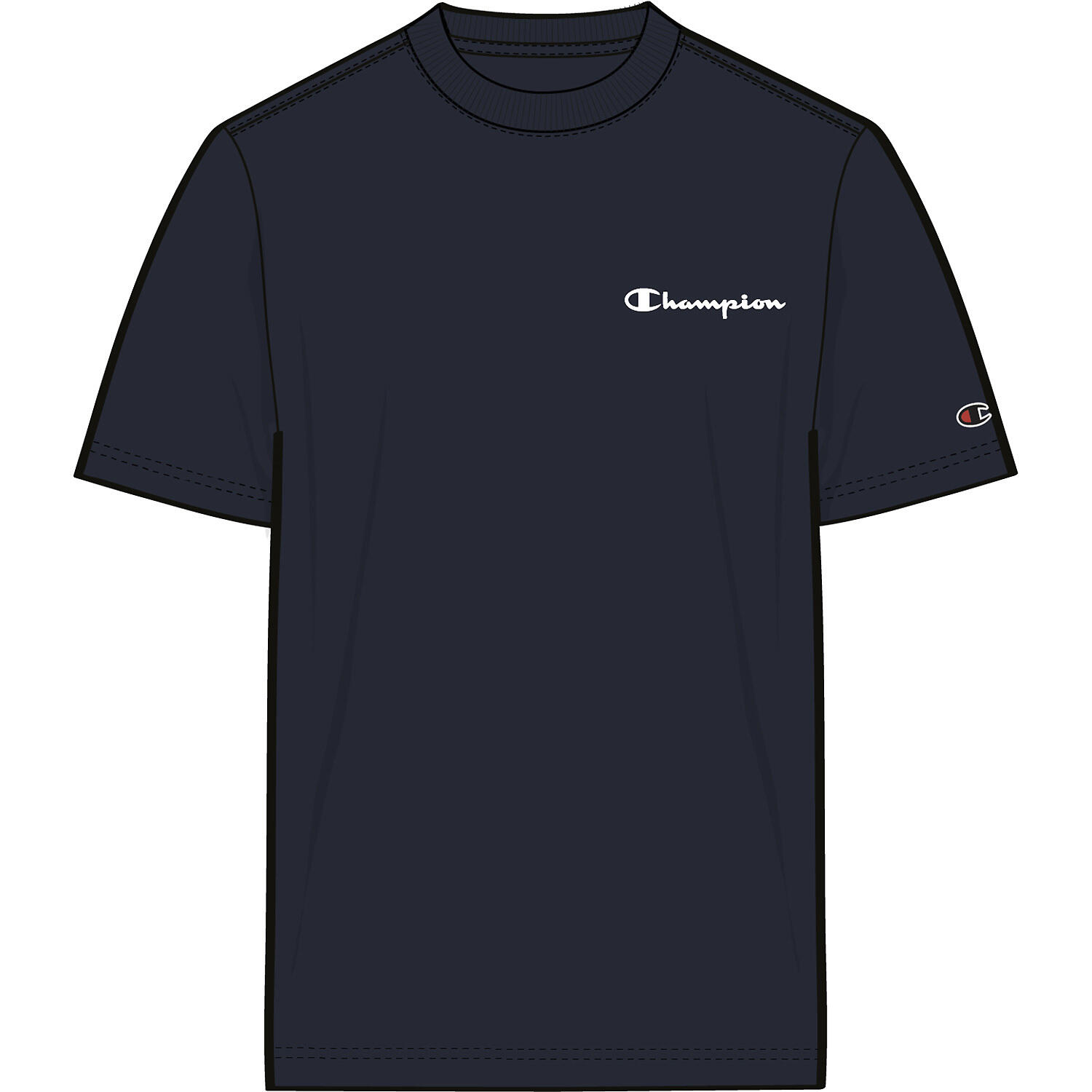 Koszulka męska CHAMPION SS Tee - klasyczna, granatowa, 100% bawełna
