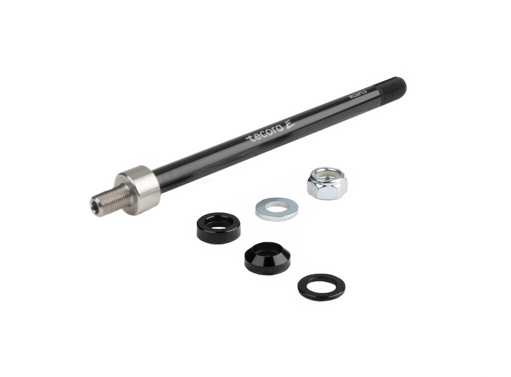 Oś przepuszczana Tecora do przyczepki rowerowej M12 x P1,5 166–178 mm
