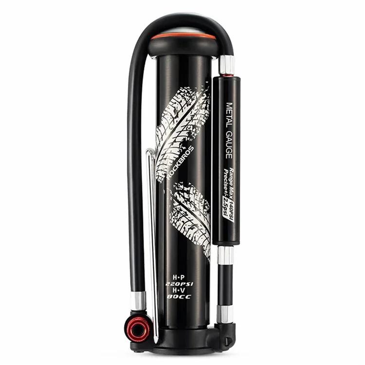 Ręczna pompka rowerowa 220PSI z ukrytym manometrem