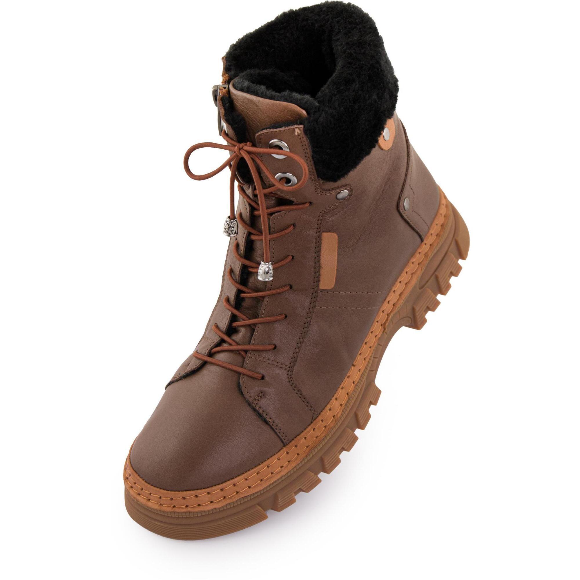 Damskie skórzane zimowe buty Nell 207 Praline - Wodoodporne i wygodne