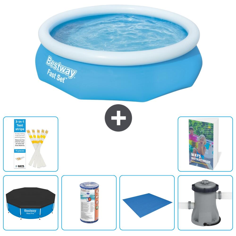 BESTWAY Basen Fast Set Okrągły - 305x76 cm - 7-częściowy S167