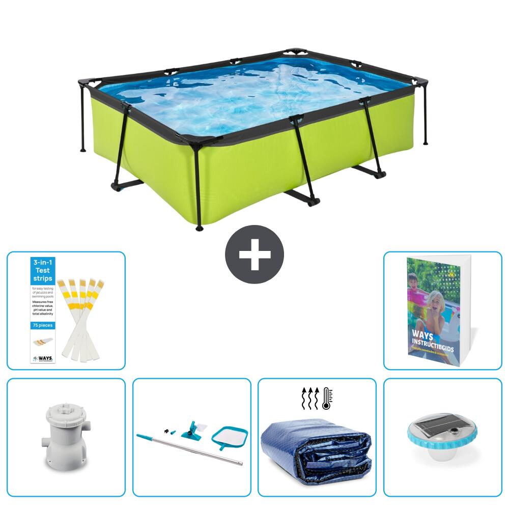 EXIT TOYS Basen Prostokątny - 220x150x65 cm - 7-częściowy S305