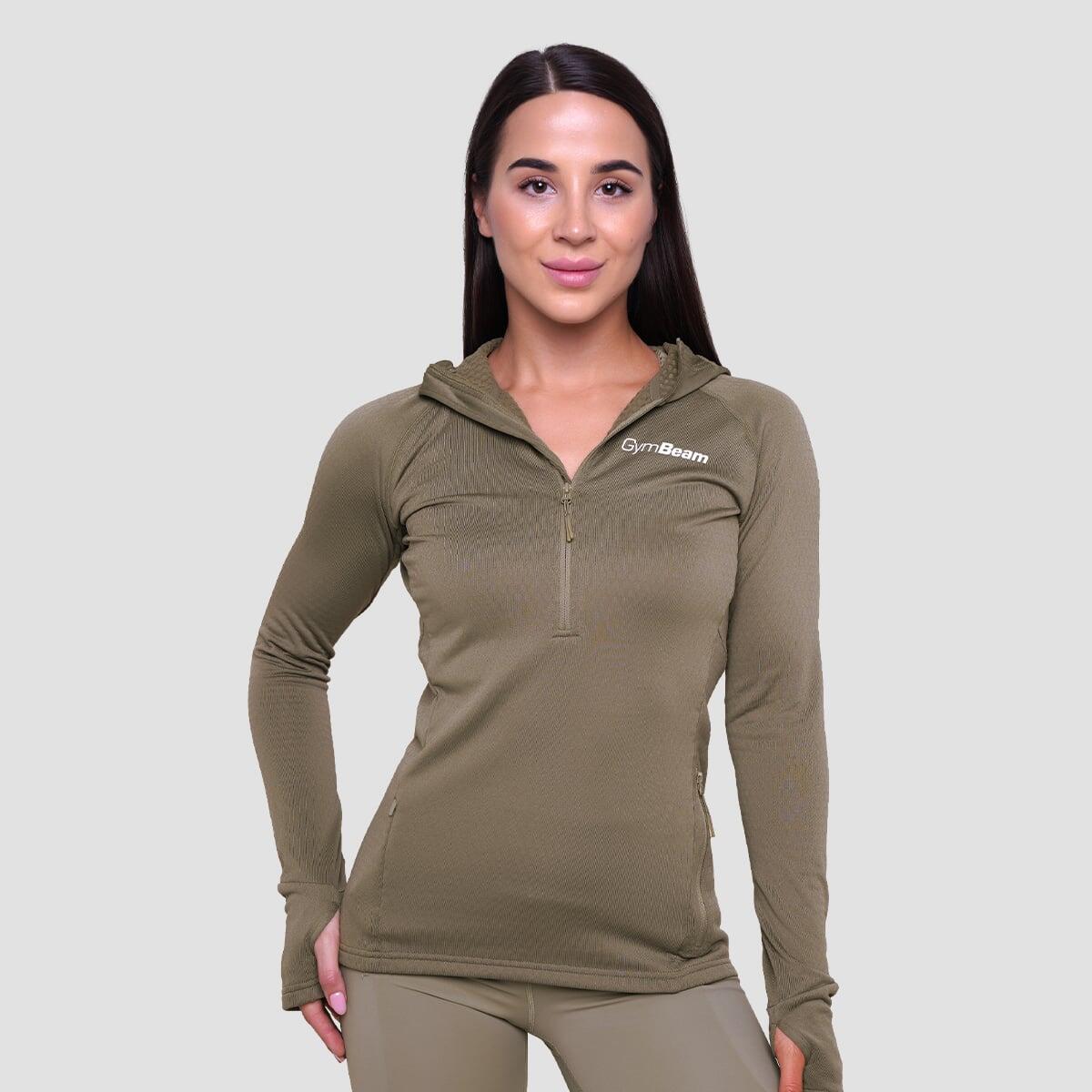 Bluza damska do biegania z zamkiem vetiver Pulse 1/2 Zip