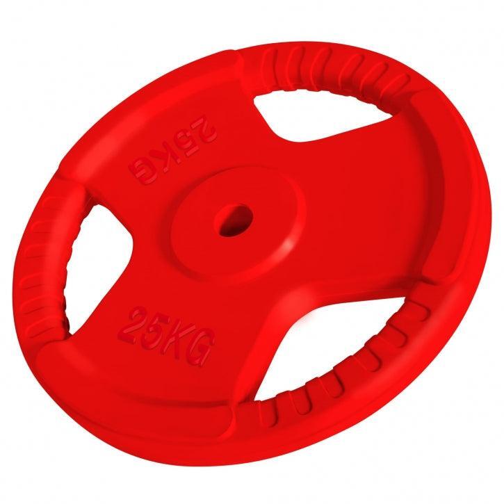 Obciążenie treningowe Gorilla Sports gumowane 15 kg z uchwytami