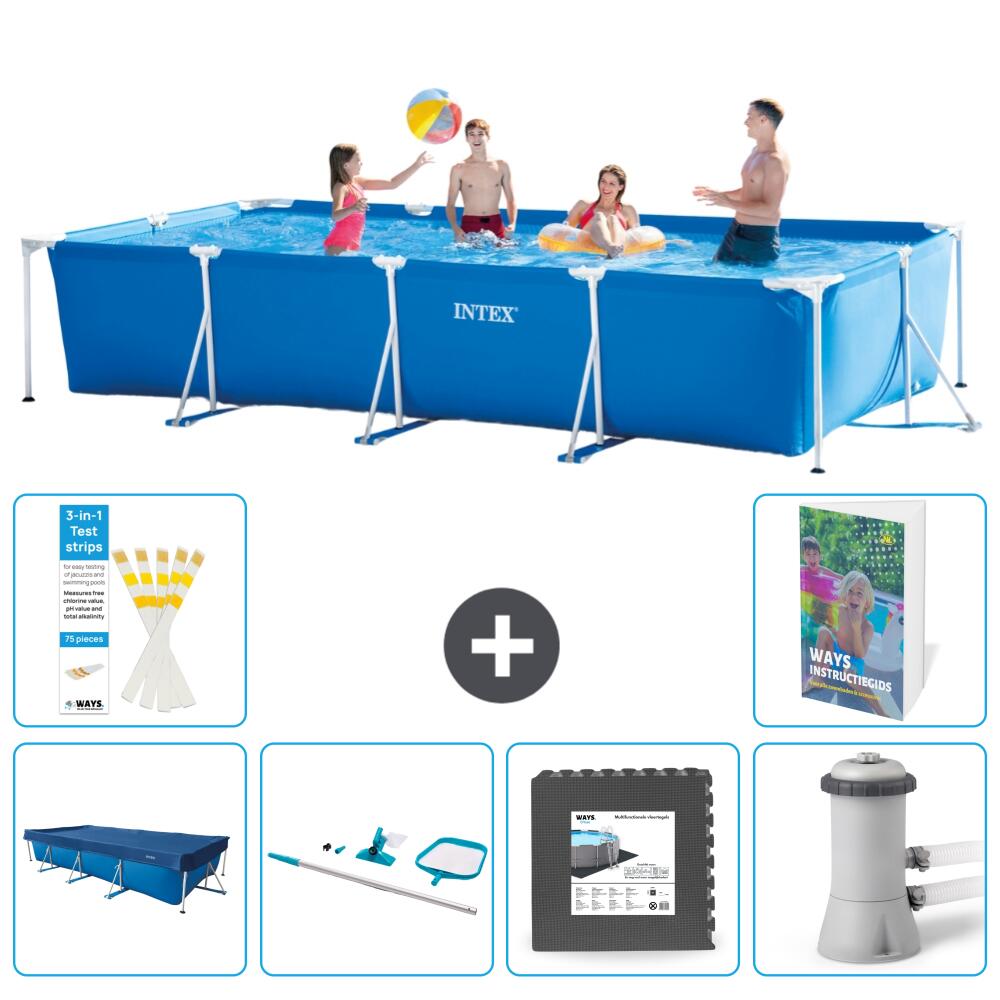 INTEX Basen ze stelażem Prostokątny - 450x220x84 cm - 7-częściowy S163