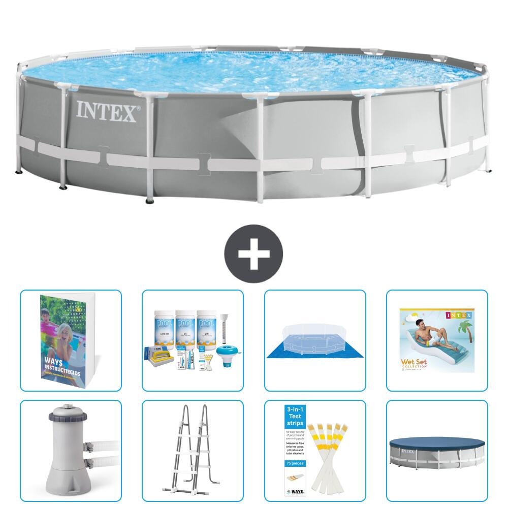 INTEX Basen Prism Frame Okrągły - 457x107 cm - 9-częściowy S683