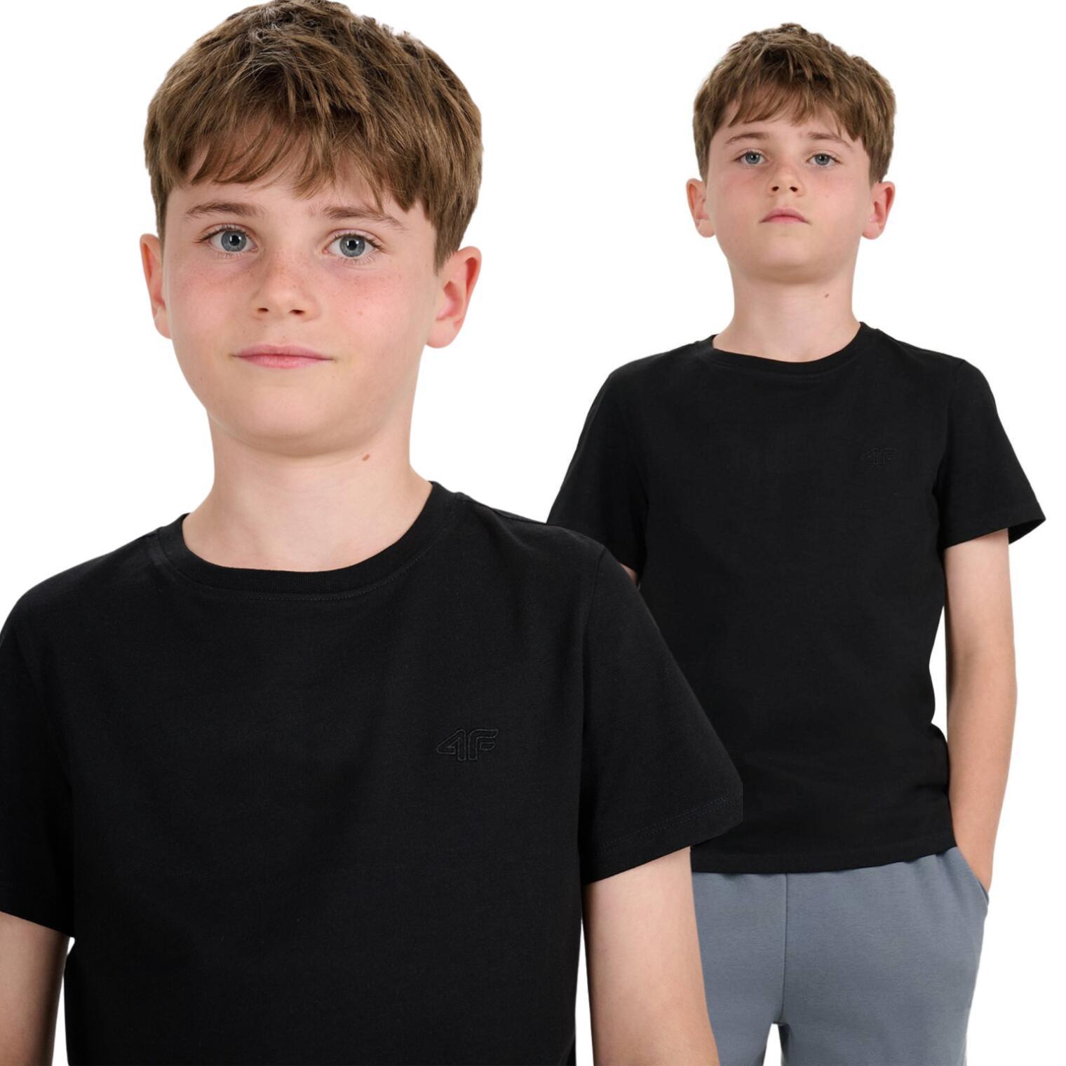 T-shirt chłopięcy bez nadruku 4F 4FJWMM00TTSHM2330